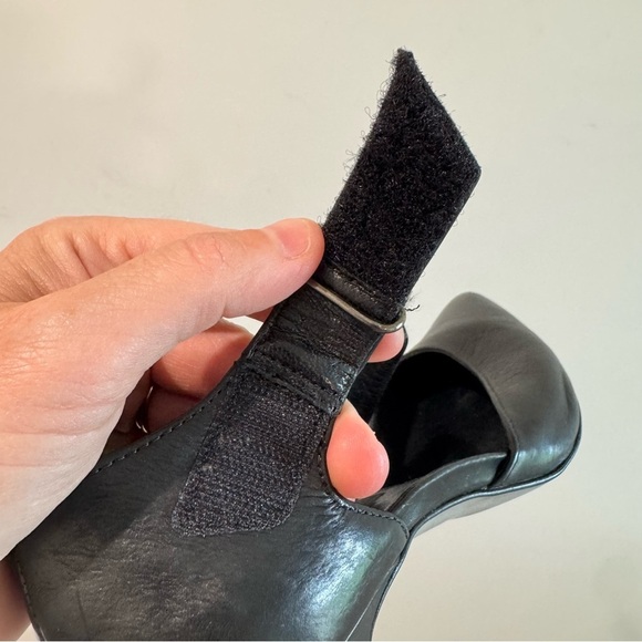 Paul Green Desire Black Leather Pumps Asymmetric Pointed Toes Size UK6 US8 - Picture 6 of 7